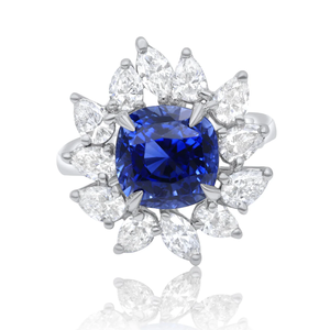 6 CT Moissanite <b>Emerald</b> Cut Flower <b>Ring</b> 925 <b>Silver</b> Rhodium Plated Prong Setting Luxury Elegant Gift Engagement <b>Ring</b> - Product Image 1