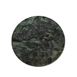 Posavasos de mármol verde de alta calidad en oferta, posavasos redondos de piedra de cristal para bebidas con soporte para café, para el hogar - Product Image 4