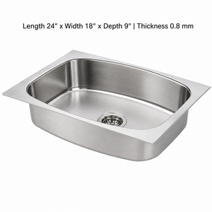 Stainless Steel 304 Grade <b>Kitchen</b> <b>Sink</b> Modern Deep Single Bowl Wash Basin Indoor Utility 2026 <b>Sink</b> - Product Image 4