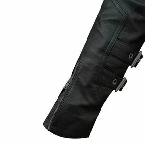 Camisa gótica de cuero negro para hombre con hebilla, corte ajustado, cuello vuelto, manga regular, chaqueta de moda para fiesta. - Product Image 6