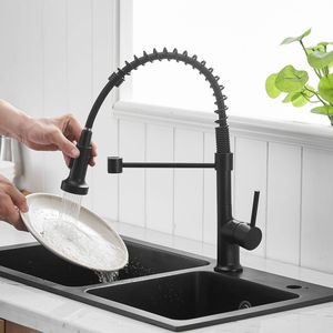 Rubinetto da Cucina Commerciale Monocomando Nero con Doccetta Estraibile per Lavello - Product Image 4