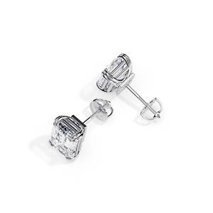 <b>Emerald</b> Cut Diamond <b>Stud</b> Earrings in Yellow Gold GIA Certified D Color Classic Women's Wedding Jewelry - Product Image 2