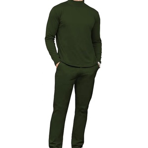 ชุดออกกำลังกายและวิ่งออกกำลังกายสำหรับผู้ชายชุดวอร์มสีเขียวชุดวอร์มคอกลมมีกระเป๋า - Product Image 3