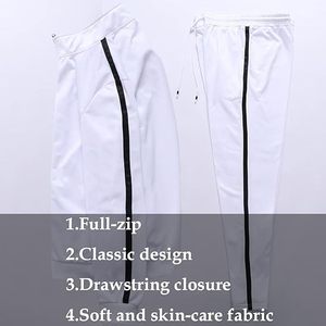 Unisex <b>White</b> Tracksuit Full Zip Sporty <b>Jogger</b> Set Breathable Polyester Material Regular Fit Autumn Casual Wear - Product Image 2