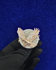 Bagues aigle en grappe coupe baguette bagues de fiançailles Hip Hop personnalisées ou cadeau d'anniversaire de mariage bagues en argent sterling 925 glacées - Product Image 6