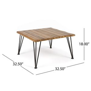 Table basse ZION INDUSTRIAL en bois et métal – Mobilier de patio élégant pour l'amusement en extérieur - Product Image 6