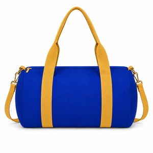 Bolsa de lona personalizada de la hermandad Sigma Gamma Rho, azul y dorada, con logotipo bordado, para uso diario, de gran capacidad, de nailon y poliéster. - Product Image 3