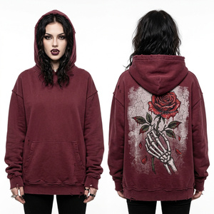 Sudadera Corta Vintage Naranja Quemado para Mujer con Gráfico de Alas de Murciélago Personalizado, Lavado Ácido, Estilo Urbano Gótico, Prenda de Fábrica - Product Image 5