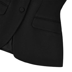 Chemisier élégant noir à volants pour femme, cintré à la taille, coupe ajustée, style coréen, chic et féminin - Product Image 5