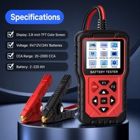 Testeur de batterie de voiture, analyseur de batterie au lithium AGM Gel 6V 12V 24V, résistance interne CCA JIS DIN EN, écran couleur, portable