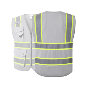 Gilet en polyester fluorescent respirant de haute qualité pour la construction, vêtements de travail haute visibilité, logo personnalisable, fabriqué au Pakistan, OEM - Product Image 3