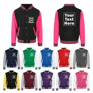Veste universitaire personnalisée unisexe en polaire décontractée pour l'automne, boutonnée sur le devant, impression par transfert thermique, couleur unie, col rabattu, coupe classique - Product Image 1