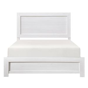 Letto in Legno con Finitura Bianca, Misura Standard, Arredamento Camera da Letto - Letto in Scatola - Product Image 1