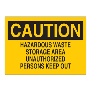 Panneau de signalisation Brady Caution pour stockage de déchets dangereux, durable, en PVC, pour intérieur/extérieur - Product Image 3