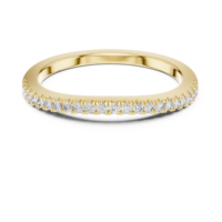 Bague demi-éternité de luxe en diamant de laboratoire, argent et or, couleur D, pureté VVS2, micro-pavé, empilable, prix de gros