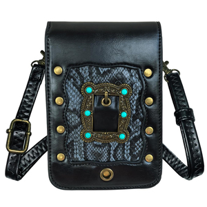 Sac à main vintage en cuir véritable avec motif alligator, fermeture à fermoir, grande taille, usage quotidien - Product Image 1