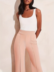 Pantalones rectos de corte holgado con elastano y poliéster - Product Image 5