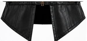 Veste en simili cuir pour femme avec col en fausse fourrure et fermeture éclair - Product Image 3