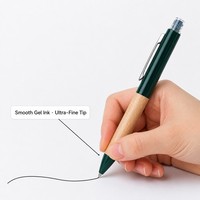 Stylo à encre gel en bois durable avec écriture fluide, rechargeable et clip métallique pour l'école, le bureau et les cadeaux d'affaires