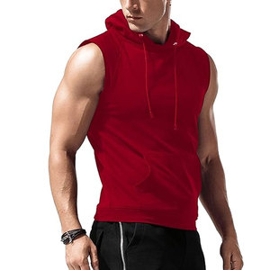 Haut à capuche sans manches pour homme, en molleton 100% coton, coupe classique premium, pour le sport, la gym et les tenues décontractées, vente en gros, fournisseur d'usine - Product Image 1