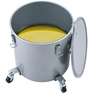 Secchio per Grasso da Cucina Commerciale in Acciaio al Carbonio da 8 Galloni con Rivestimento Antiruggine e Base con Ruote - Product Image 6