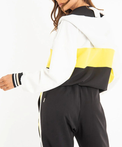Cropped Zip up Hoodies Vest and Stacked Pants Set Custom Stylish Streetwear Workout Outfits Women Tracksuits - Product Image 2