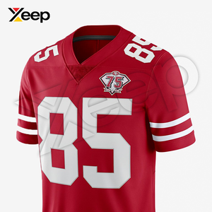 เสื้อฟุตบอลอเมริกัน XEEP รุ่นปรับแต่งได้ XC-AFU-08 สำหรับผู้ชาย เนื้อผ้าโพลีเอสเตอร์น้ำหนักเบา ระบายอากาศได้ดี พิมพ์ลายด้วยเทคโนโลยีฮีททรานเฟอร์ ประสิทธิภาพสูง - Product Image 3