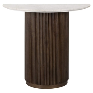 Table console moderne en bois massif écologique et durable avec base en noyer nervuré pour le salon ou le couloir - Product Image 6