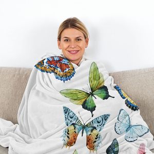 Coperta in pile di flanella con farfalle colorate, morbida e leggera, per divano, ufficio, letto, viaggi, multiuso - Product Image 3