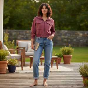 Sweat à capuche oversize en polaire premium pour femme avec fermeture éclair, broderie personnalisée, respirant, 100% coton/polyester pour l'hiver - Product Image 6