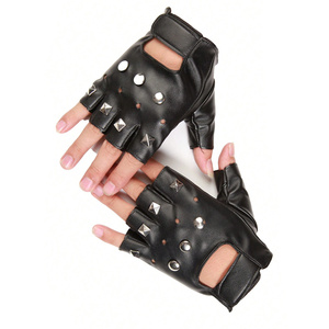 Custom Logo Genuine Leather Plain Fingerless Motorcycle Gloves for Men-Touchscreen Eco-Friendly Sports Daily Use Factory Direct - Product Image 5