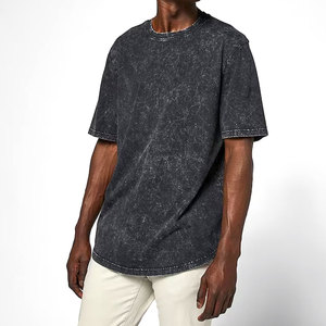 Conjunto de Camiseta de Dos Piezas Unisex de Algodón Lavado con Ácido, Transpirable, con Logotipos Personalizados en la Parte Delantera, Estilo Urbano - Product Image 1