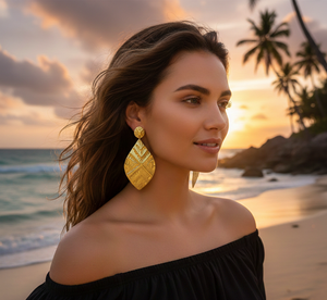 Pendientes Colgantes Geométricos de Latón Dorado Hechos a Mano, Estilo Bohemio, con Revestimiento de PU Resistente al Deslustre, Ganchos de Pescado Sin Plomo para Mujer - Product Image 6
