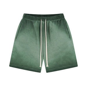 Pantalones Cortos Estampados con Lavado Ácido para Hombre, Uso Diario Informal, Tela de Algodón Suave, Cintura Elástica, Pantalones Cortos Vintage Estampados en Línea - Product Image 1