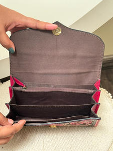 มาใหม่เฉพาะhandmadeสีชมพูเครื่องมือหนังกระเป๋าCanteen Westernดอกไม้Designerคลัทช์และหรูหราเหรียญกรณีTrioชุด - Product Image 6