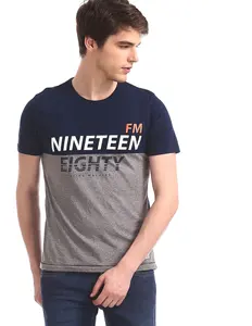 Homens cortar e costurar t-shirt de manga curta cor dupla Tshirt personalizado impresso duas cores T shirts Fabricante Índia