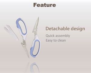 Ciseaux de cuisine industriels à lames dentelées détachables multi-usages avec planche à découper pour fruits, légumes et viande – Offre Spéciale - Product Image 5