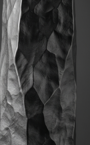 Vase d'art en métal martelé noir de qualité supérieure, élégant, surface rugueuse sculptée, porte-fleurs pour centre de table de mariage - Product Image 5