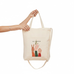 <b>Mini</b> Canvas Long Rope Handle Tote Bag with Pockets Zipper Closure Medium for Women Party Use - Product Image 1