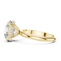 Bague de fiançailles de luxe sur mesure en or plaqué 18 carats avec diamant de laboratoire DEF taille ovale certifié IGI, bijoux fins faits à la main pour couple