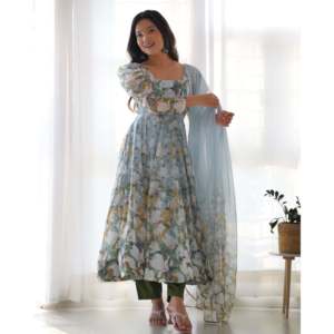 Vestido Anarkali de diseñador con Pent y Dupatta Modest Wedding Party Wear - Product Image 5