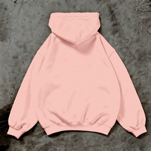 เสื้อฮู้ดโอเวอร์ไซส์สีชมพู ยูนิเซ็กส์ สไตล์ลำลอง ผ้าฝ้ายฟลีซ 100% ปักลายเรียบง่าย มีกระเป๋า เหมาะสำหรับใส่ในฤดูหนาว - Product Image 2