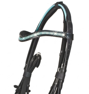 Brida para Caballo TAK Equestrian con Cristales y Narigueira Acolchada, de Cuero Premium y Cristales, Brida Snaffle - Product Image 4