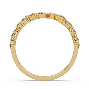 Anillos de moda con diamantes cultivados en laboratorio de corte redondo, anillo de media eternidad, banda de compromiso de oro puro de 14K para mujer, joyería fina para boda - Product Image 4