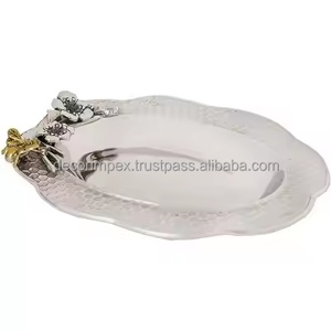 Plateau de service en aluminium de luxe Plateau de service d'hôtel Plateau de service en aluminium argenté personnalisé pour la meilleure vente vente - Product Image 1