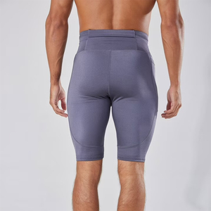 Short de sport décontracté gris léger et respirant à taille élastique avec poche pour la course et l'entraînement - Product Image 3