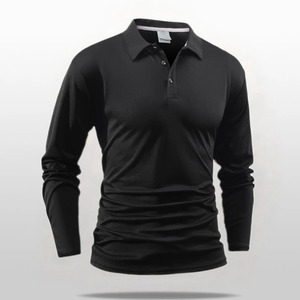 Polo Homme Respirant à Manches Longues Couleur Unie Séchage Rapide en Polyester pour le Golf et Tenues Décontractées Professionnelles – Vente en Gros - Product Image 2