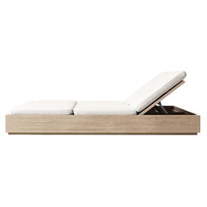 Chaise longue double haut de gamme en teck massif durable avec dossier réglable pour extérieur, bord de piscine, hôtel, villa, mobilier personnalisé - Product Image 5