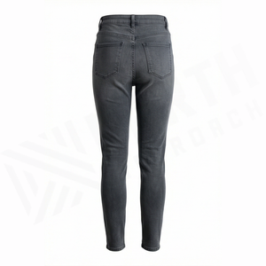 Jean en denim coupe droite délavé foncé pour homme, taille haute, coupe slim, en coton, style décontracté, pantalon d'automne - Product Image 2