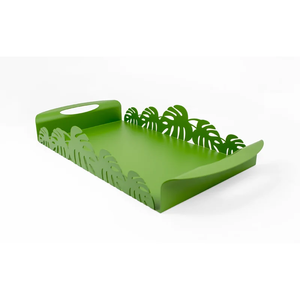 Plateau de service noir au design fabuleux avec poignées dorées, plateau décoratif pour table basse et ottoman, idéal pour le salon et les fêtes, à prix avantageux - Product Image 5